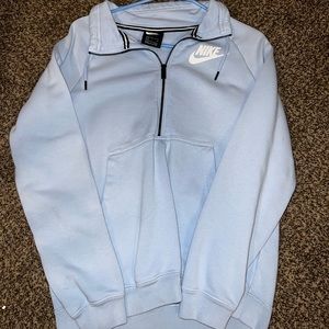 Blue Nike half zip pull over